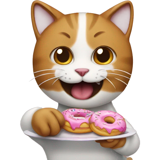 cat eating donuts  emoji