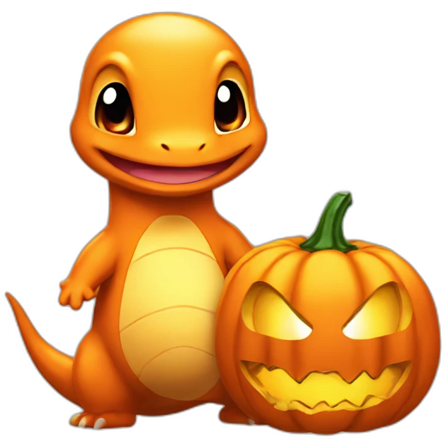 Charmander with pumkin emoji