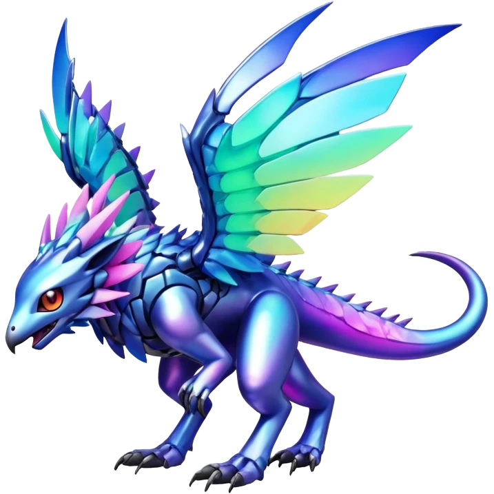  colorful modern cyber-Fakémon-Digimon-Trico-Vernid-creature (full body) emoji