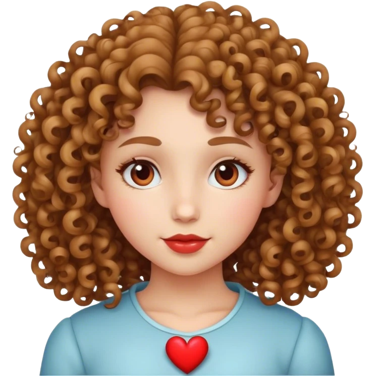 girl withe curly heart emoji