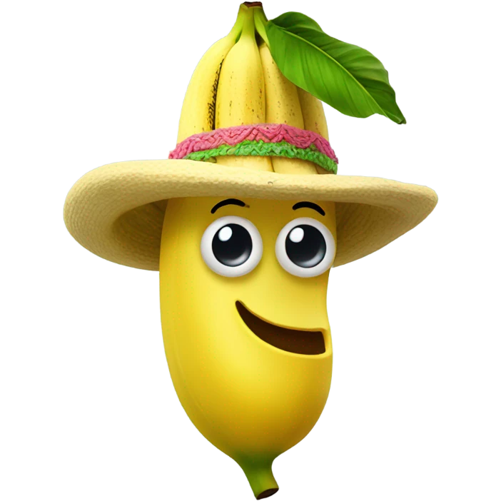 Banana with a face and hat emoji