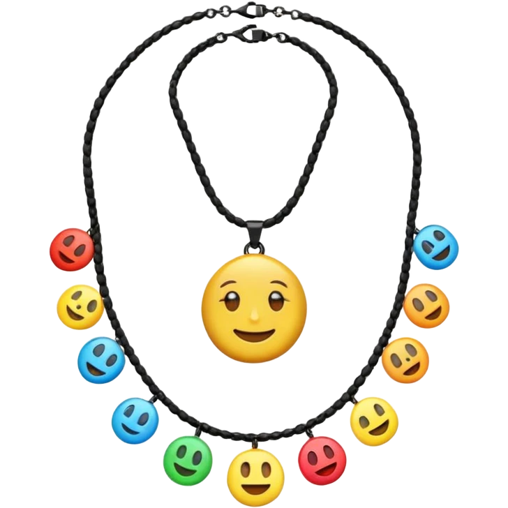 multicolored necklace, 3d emogis emoji
