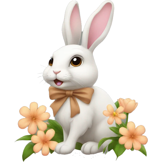 Bunny with fowers emoji