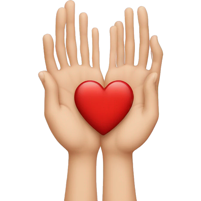 Heart hands with heart in the Middle emoji