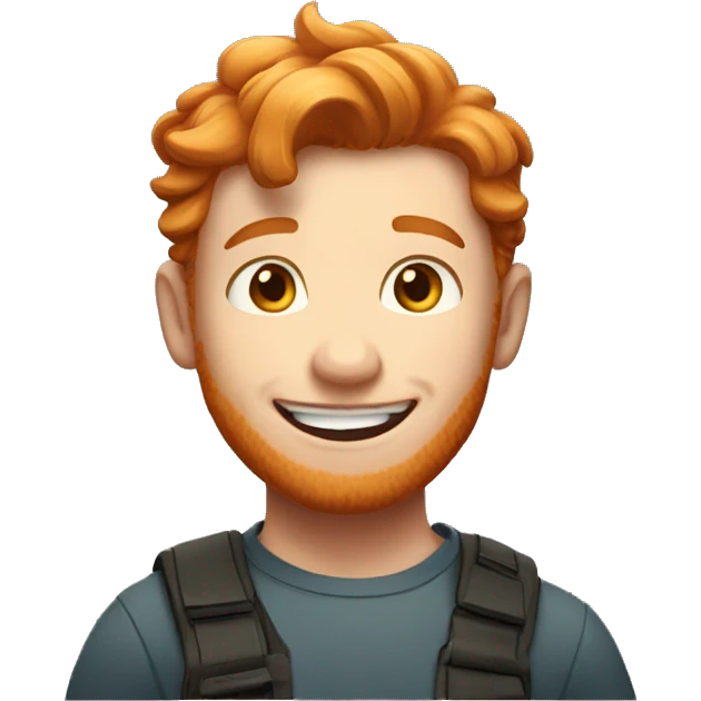 One handsome ginger boy smiling emoji