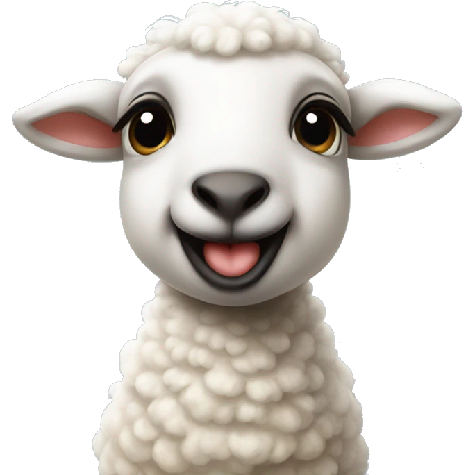 Baby sheep blowing a kiss emoji