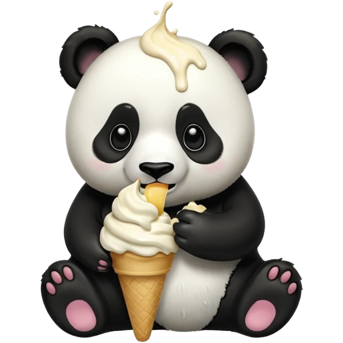 Panda eating ice cream emoji