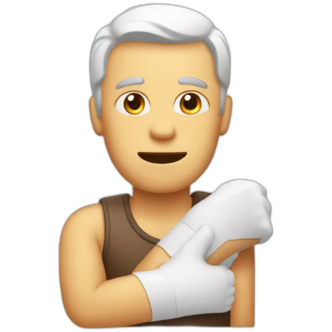 man with broken arm plaster emoji