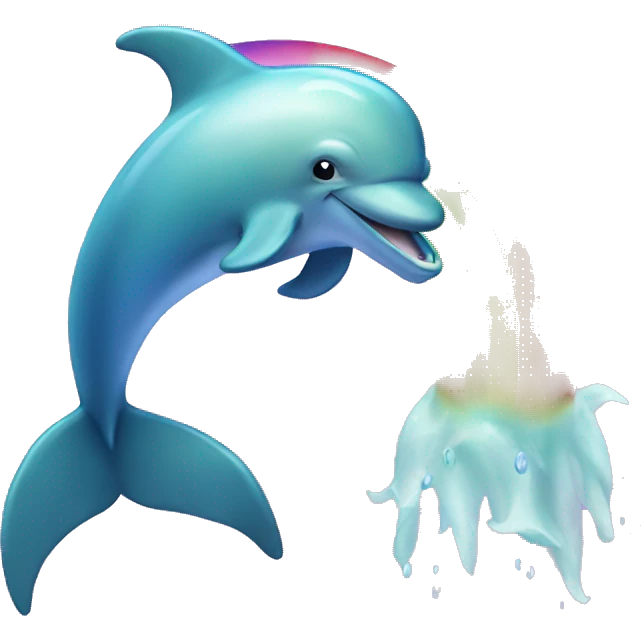 Rainbow and dolphin emoji