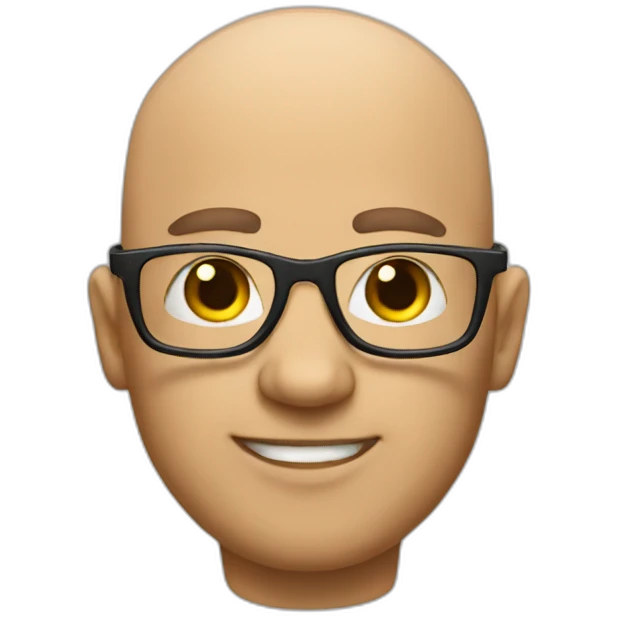 bald man with bear and glasses emoji