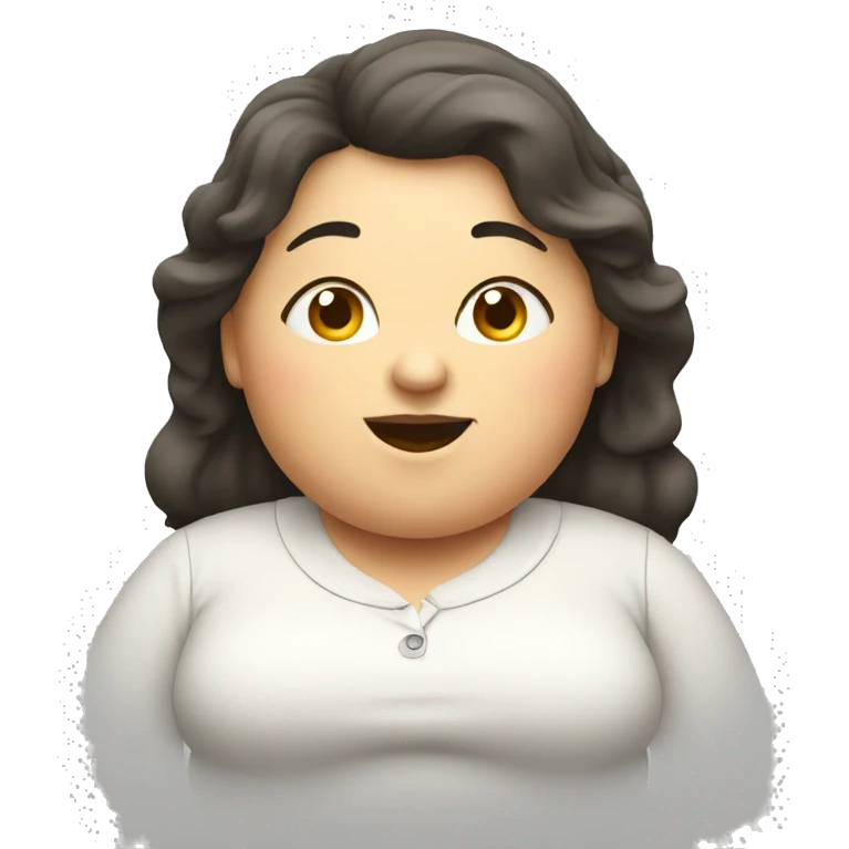 fat woman happy emoji