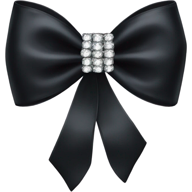 black silk bow with diamonds emoji