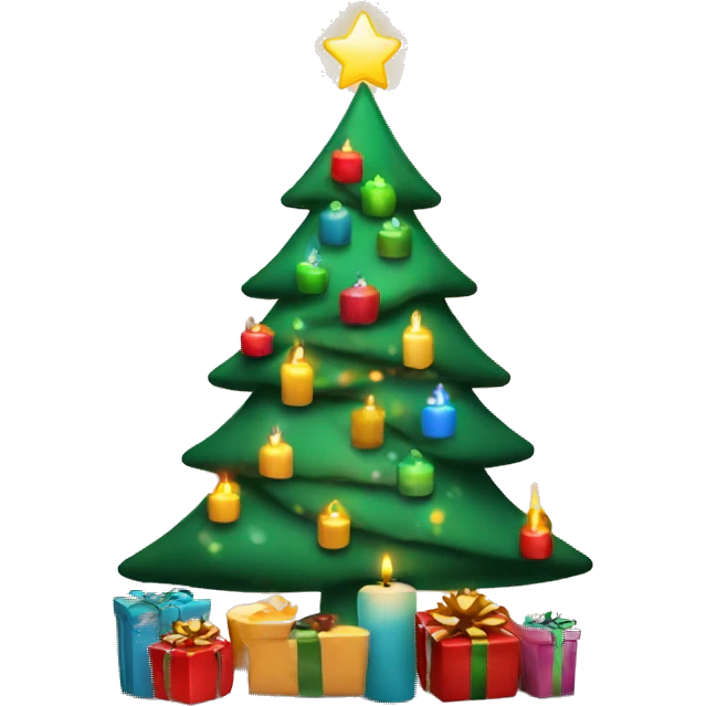 Christmastree with candles and Gifts emoji