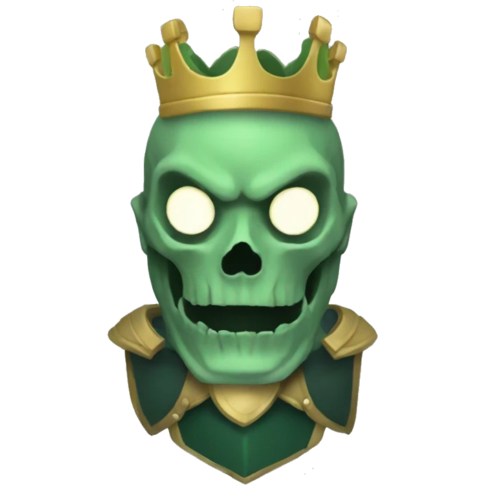 Skull knight king green no teeth emoji