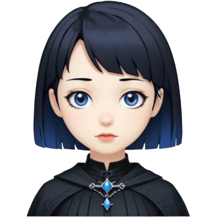 gotica de cabelo curto estilo a protagonista do anime perfect blue emoji