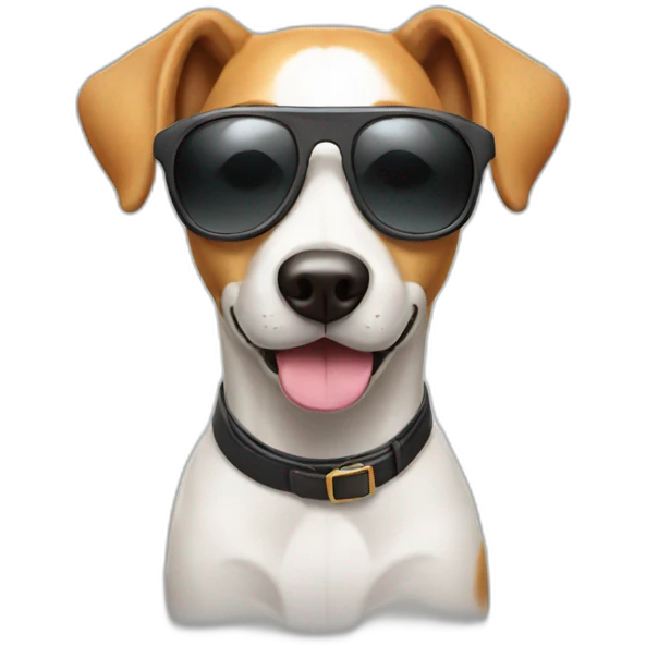 Smart dog with sun glasses emoji
