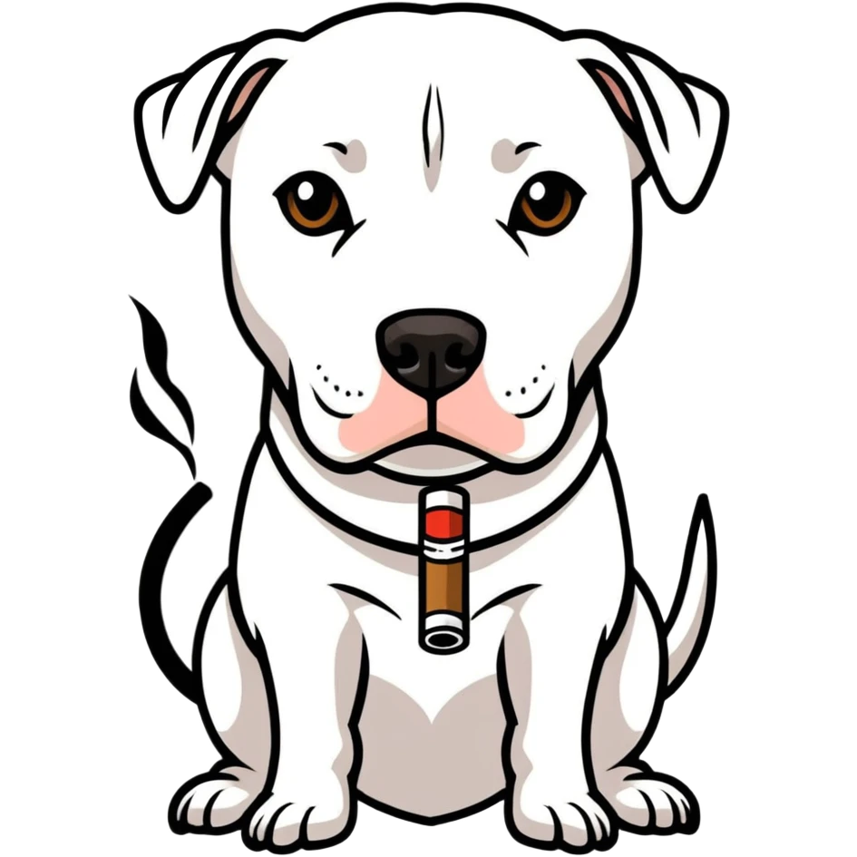 Pitbull with a cigarette  emoji