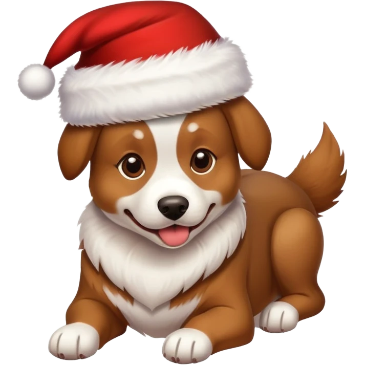 Un perro con gorro navideño  emoji