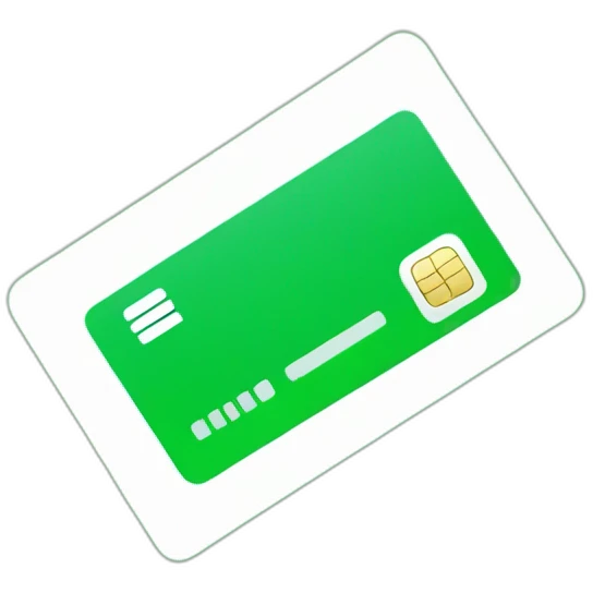 credit card with a green check emoji