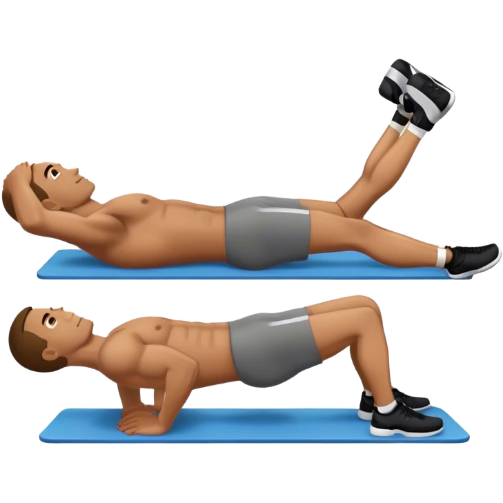 lying down man weighted glute bridges emoji