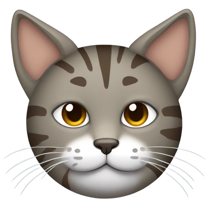 Grey and brown striped cat sleeping emoji