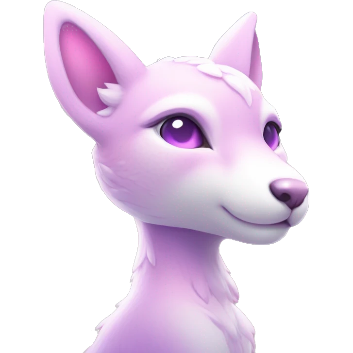 Kawaii colorful bright light pastel lilac-pink-white-gradient fantasy ethereal anthro fursona animal creature emoji
