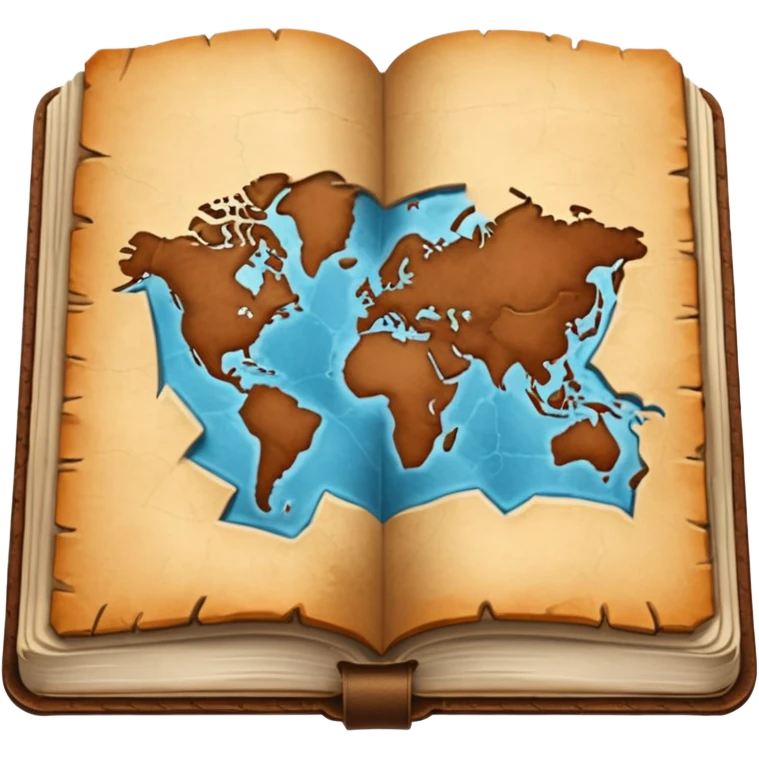 thick map book with tabbed edges. emoji