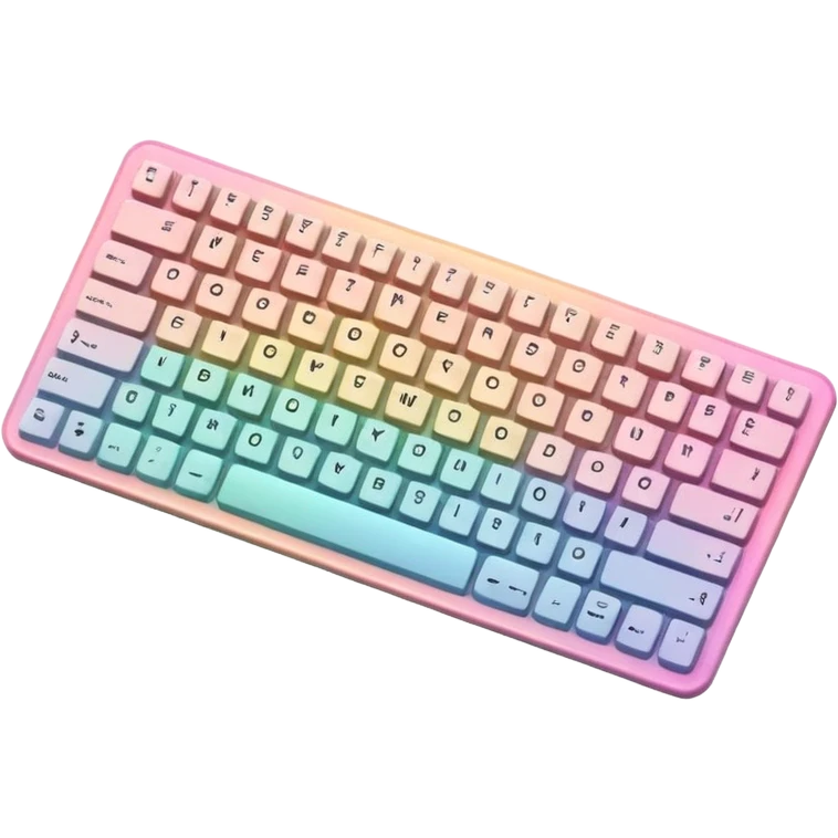 Pastel pink rainbow keyboard emoji