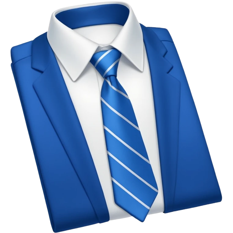 men's blue tie on white shirt, minimalism, no emojis or faces, iOS emoji style emoji