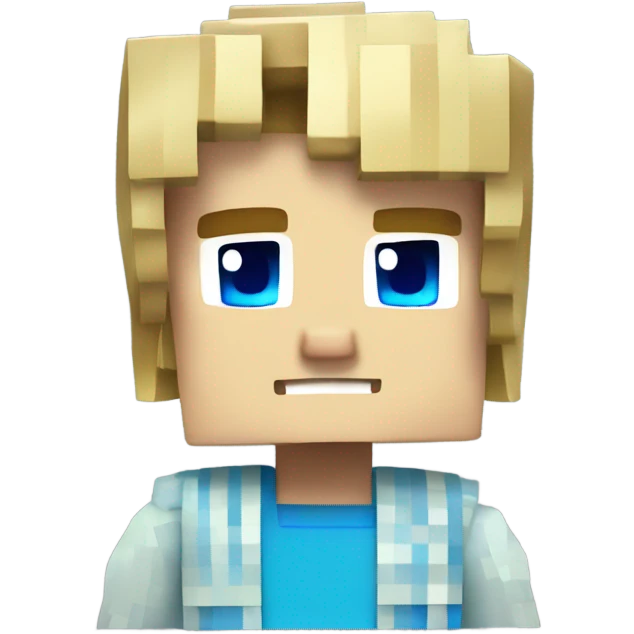 Blond Minecraft boy with blue eyes  emoji