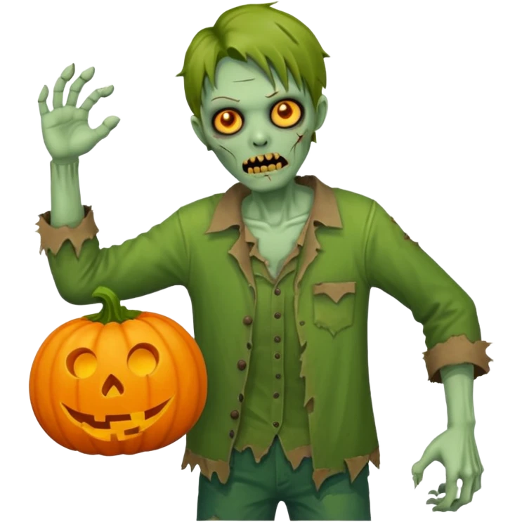 zombie with pumpkin emoji