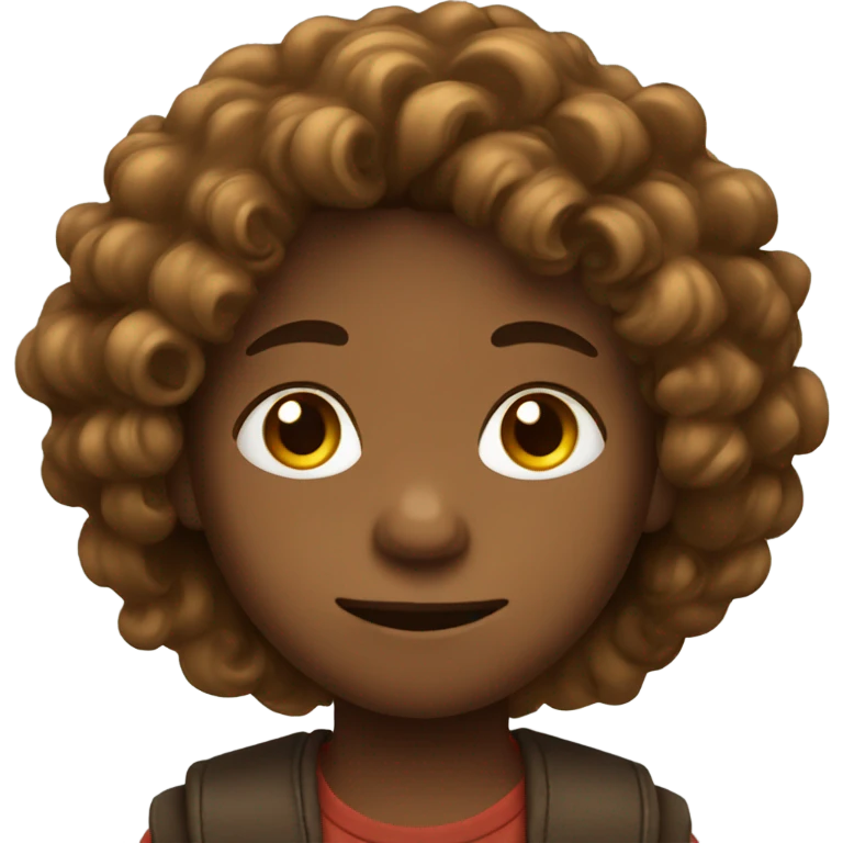 Brown little boy with long curly hair emoji