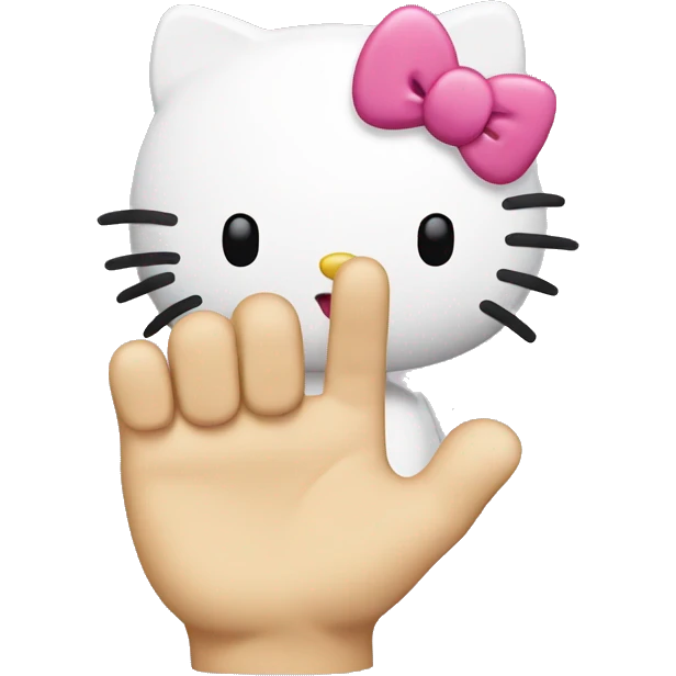 Hello kitty waving  emoji