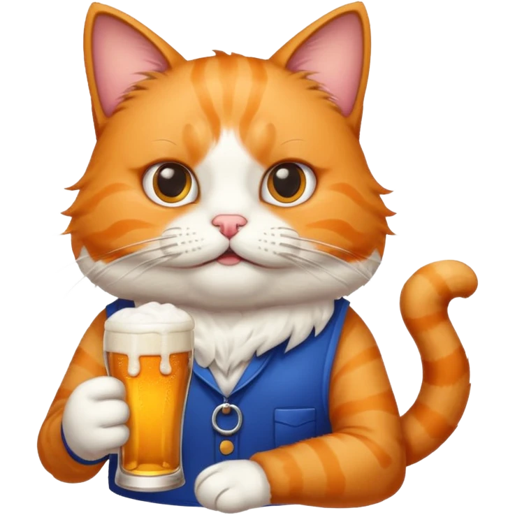Un chat qui boit une bière emoji