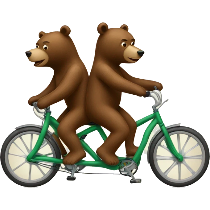 Two bears riding a tandem bike emoji