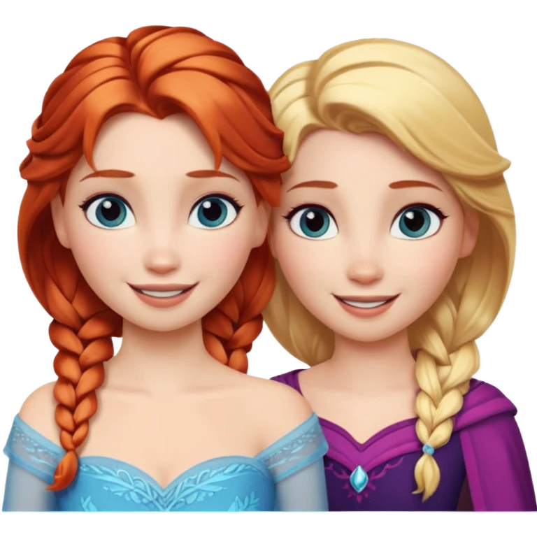 friends elsa and anna\ emoji