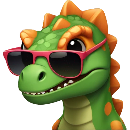 Dinosaur with sunglasses emoji