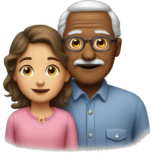 Grandpa and daughter portrait emoji