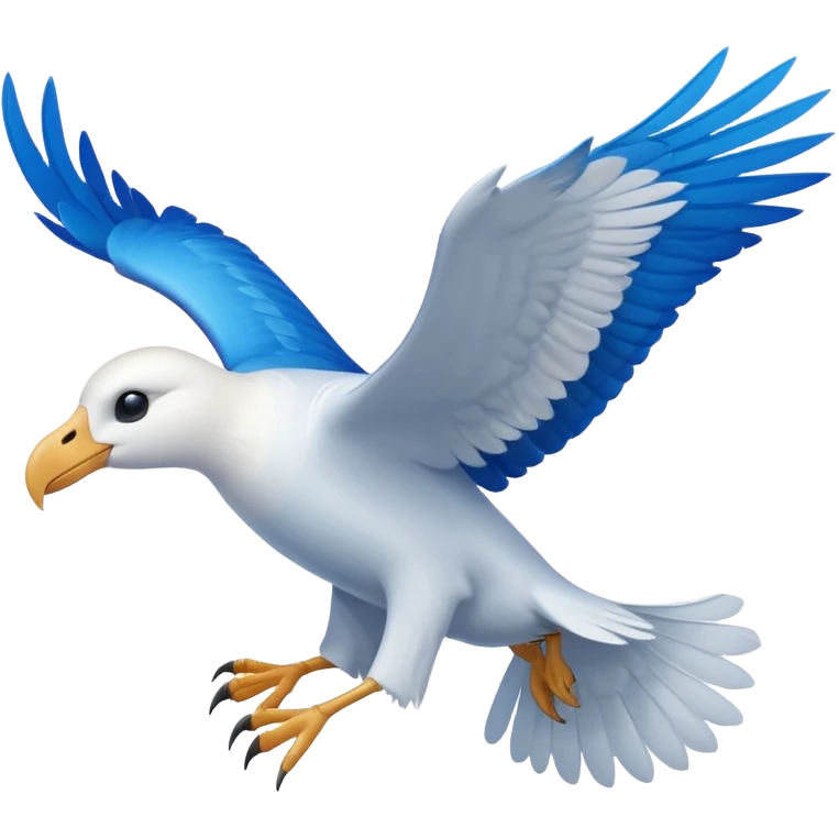 Albatross flying blue instead of black wings emoji