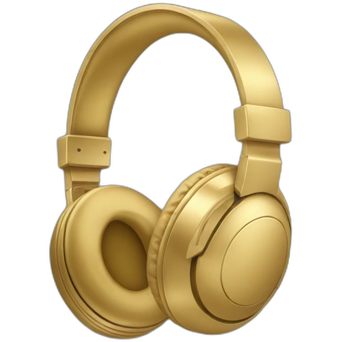 wireless all gold headphones icon style emoji