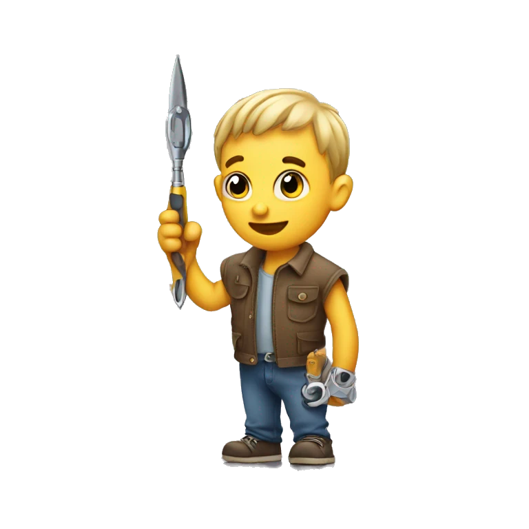 Little guy with a piercing tool in his hand emoji