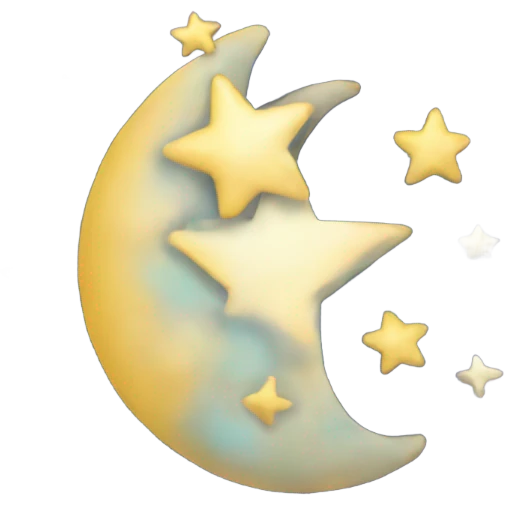 Moon and star engaged emoji