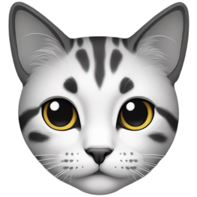 Cat black and White emoji