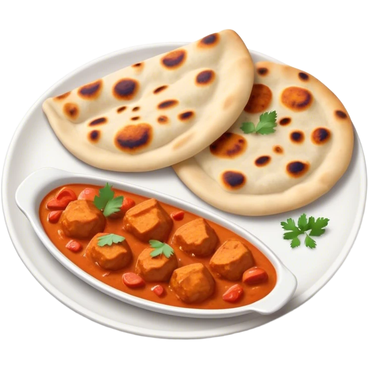 Chicken tikka masala and naan emoji