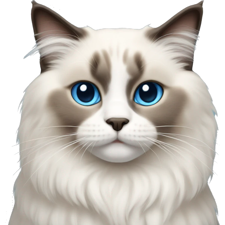 Ragdoll cat with blue eyes  emoji