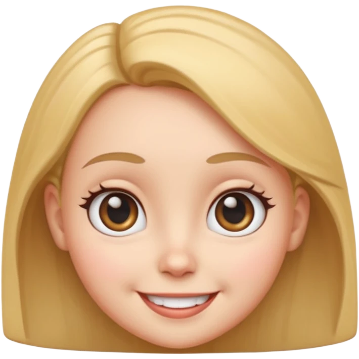 very big head and small body female cartoon emoji