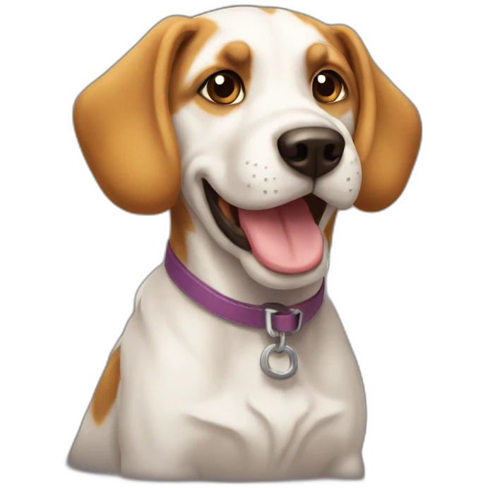 Chat sur un chien emoji