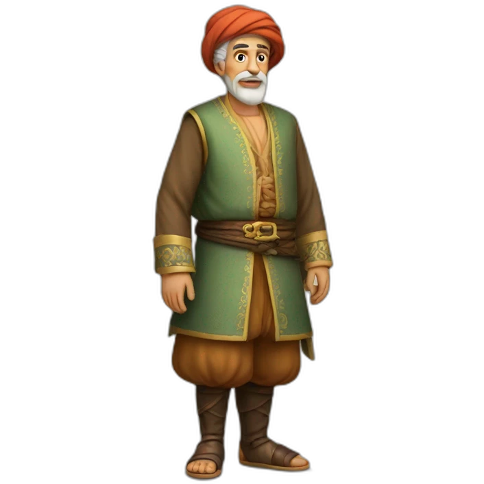 An old and mascular Man in Ottoman full body emoji