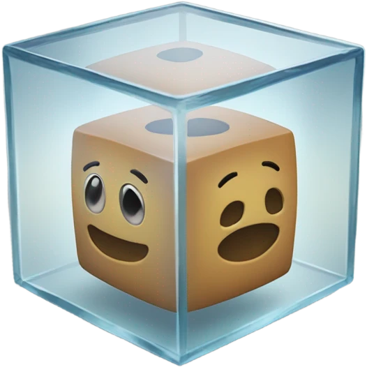 cube inside another glass cube emoji
