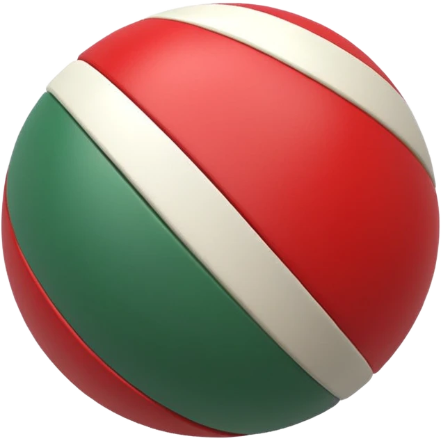 pilates ball with parallel lines red white and green emoji